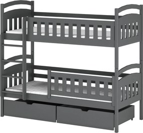 IGNAŚ 80x200 graphite bunk bed Lano Furniture