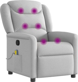 vidaXL καρέκλα ανάκλισης μασάζ Cloud Grey Fabric