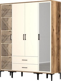 Τετραφυλλη Ντουλαπα Λευκο KUMSAL 47.5x160x201.4