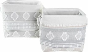Σετ Καλαθιών DKD Home Decor 45 x 35 x 40 cm Γκρι