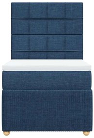 vidaXL Κρεβάτι Boxspring με Στρώμα Μπλε 80x200 εκ. Υφασμάτινο