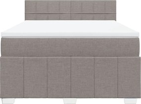 vidaXL Κρεβάτι Boxspring με Στρώμα Taupe 140x190 εκ. Υφασμάτινο