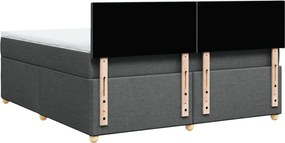 vidaXL Κρεβάτι Boxspring με Στρώμα Σκούρο Γκρι 180x200 εκ Υφασμάτιν