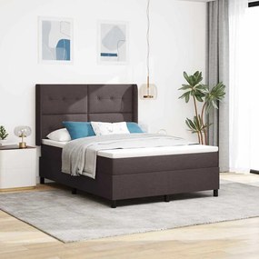 vidaXL Strawberry Box Spring Bed με Στρώμα Σκούρο Καφέ 160x200 εκ
