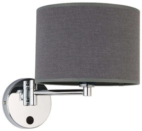 Φωτιστικό Τοίχου Hotel B I 9303 Grey Nowodvorski Metal, Fabric