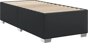 vidaXL Κρεβάτι Boxspring με Στρώμα Μαύρο 90x190εκ. από Συνθετικό Δέρμα