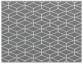 vidaXL Χαλί εξωτερικού χώρου Γκρι και λευκό 250 x 300 cm PP