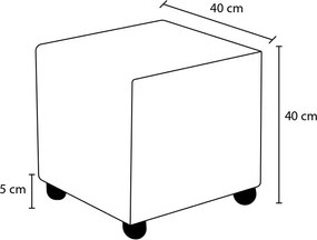 Πουφ Σκαμπό Κρέμα OLIMPOS 40x40x40