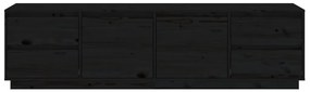 vidaXL Έπιπλο Τηλεόρασης Μαύρο 176x37x47,5 εκ. από Μασίφ Ξύλο Πεύκου