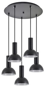 Φωτιστικό Οροφής  SE21-BL-4-5BL-MS3 ADEPT TUBE Black Pendant Black Metal Shade+ - 51W - 100W - 77-8559