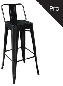 RELIX Σκαμπό Bar-Pro με Πλάτη, Μέταλλο Βαφή Μαύρο 43x43x76/100cm Ε5199,1