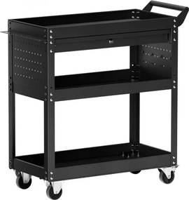 VEVOR 4-Tier Tool Cart on Wheels 350 lb Rolling Work Cart with Drawer &amp; Pegboard