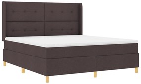 vidaXL Κρεβάτι με Στρώμα και Σπαστή Βάση Καφέ 180x200 εκ Υφάσμα