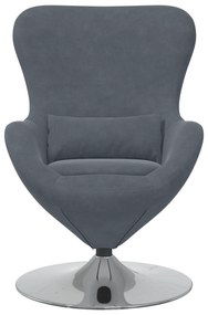 vidaXL Πολυθρόνα Αυγού Dark Grey Velvet