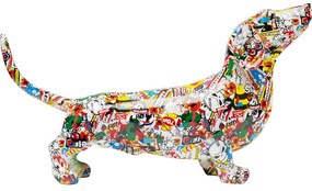 Διακοσμητική Επιτραπέζια Φιγούρα Σκυλί Χρωματιστή Κόμικ 80x25 εκ. 80x49x25εκ - Μαύρο
