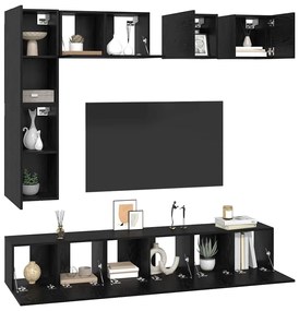 vidaXL Σετ επίπλου τηλεόρασης 8 pcs Μαύρη δρυς 190.5 x 28.5 x 151 εκ.