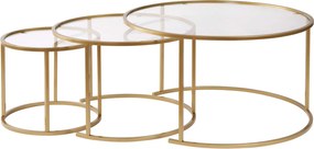 Coffee Table Set Aurum - 80, 60, 42 - Gold, Transparent Gold
Transparent