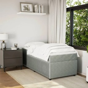 vidaXL Κρεβάτι Boxspring με Στρώμα Ανοιχτό Γκρι 80x200 εκ. Βελούδινο