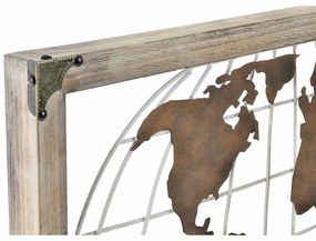 Διακοσμητική Φιγούρα DKD Home Decor Φυσικό Μέταλλο Χαλκός Τζίντζερ Παγκόσμιος Χάρτης (75 x 6 x 46 cm)