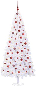 vidaXL Τεχνητό Χριστουγεννιάτικο Δέντρο Λευκό 210 cm PVC και Ατσάλι