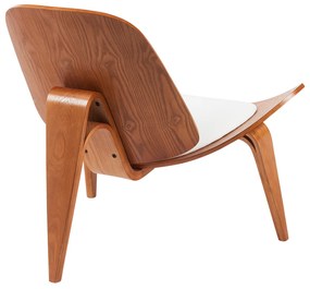 Πολυθρόνα ArteLibre THALOR Λευκό/Καφέ Ξύλο/PU 90x76.5x74.5cm