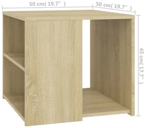 vidaXL Τραπέζι Βοηθητικό Sonoma Δρυς 50 x 50 x 45 εκ. από Επεξ. Ξύλο