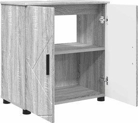 vidaXL Ντουλάπι Μπάνιου Γκρίζο Σονομα 61 x 35 x 64 εκ.