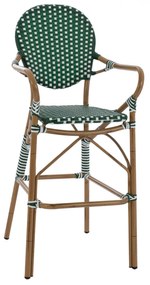 ΣΚΑΜΠΟ ΑΛΟΥΜΙΝΙΟΥ BAMBOO LOOK ΜΕ WICKER ΠΡΑΣΙΝΟ ΛΕΥΚΟ 56x60x126 εκ. 56x60x126 εκ.
