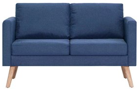vidaXL Καναπές Διθέσιος Μπλε Υφασμάτινος