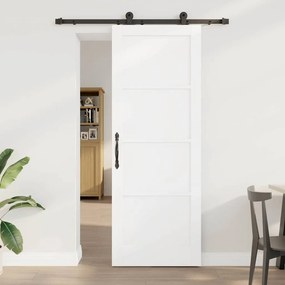 vidaXL Συρόμενη Πόρτα με Σετ Υλικών 'ORKDAL' Λευκή Συμπαγής Ξύλο Πεύκου