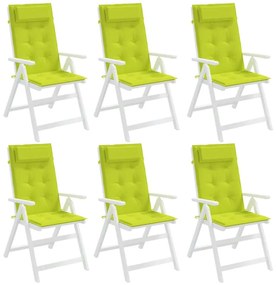 vidaXL Μαξιλάρια Καρέκλας με Πλάτη 6 τεμ. Φωτ. Πράσινο Ύφασμα Oxford