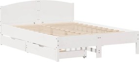 vidaXL Σκελετός Κρεβ. Χωρίς Στρώμα Λευκό 120x190 εκ Μασίφ Πεύκο
