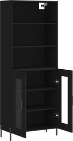 vidaXL Ντουλάπι Μαύρο 69,5x34x180 εκ. από Επεξεργασμένο Ξύλο