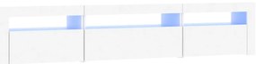 vidaXL Έπιπλο Τηλεόρασης με LED Λευκό 195x35x40 εκ.