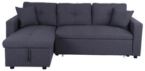 Γωνιακός καναπές - Κρεβάτι WAYNE Ύφασμα Γκρί 224x147x85Υ εκ. 224x147x85 εκ.