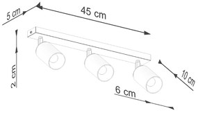 Φωτιστικό οροφής WINX 3 μαύρο/χαλκού,ατσάλι,3xmax 10W LED