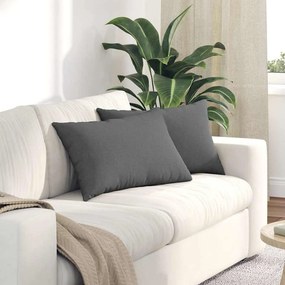 vidaXL Μαξιλάρι Καναπέ 2 pcs ύφασμα Σκούρο Γκρι 60 x 40 cm