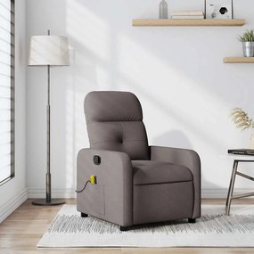 vidaXL Πολυθρόνα Μασάζ Ανακλινόμενη Taupe Υφασμάτινη