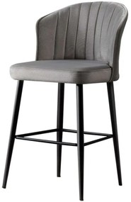 Σκαμπό Μπαρ Rubi (Σετ 4Τμχ) 107BCK1120 52x42x97cm Grey-Black Metal, Fabric