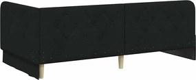 vidaXL Κρεβάτι Γωνίας Μαύρο 90 x 190 cm ύφασμα