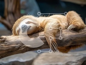 Intra Συλλεκτικό Ξύλινο Παζλ Plywood  4mm - Sleeping Sloth σε ένα κλαδί Σε Ξύλινο Κουτί - Διαστάσεις: 10x10 cm – 25 κομμάτια