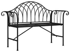 vidaXL Παγκάκι Κήπου Διθέσιο Μαύρο 128 εκ. από Ατσάλι