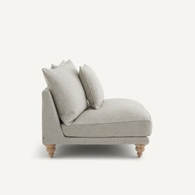 Πολυθρόνα χωρίς μπράτσα από υφή βισκόζης και λινό, LAZARE