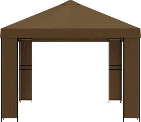 vidaXL Κιόσκι 4 x 3 μ Taupe Πολυεστέρας και Χάλυβας 190 gsm