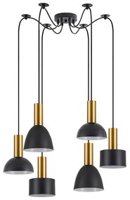 Φωτιστικό Οροφής Adept Flex 77-8943 55x55x300cm 6xE27 60W Black-Gold Homelighting