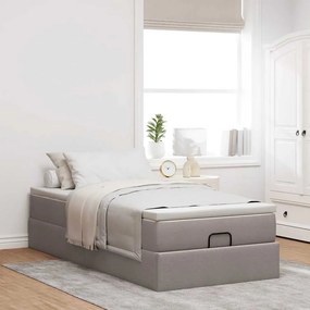 vidaXL Οθωμανικό κρεβάτι με στρώμα Taupe 100x200cm ύφασμα
