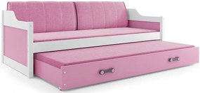Καναπές - κρεβάτι David-Λευκό - Ροζ-200 x 90