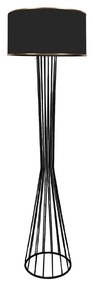 GloboStar® NOVA 201-0037 Μοντέρνο Επιδαπέδιο Φωτιστικό 1 x E27 IP20 Μαύρο Μεταλλό με Μαύρο Ύφασμα - Μ38 x Π38 x Υ155cm
