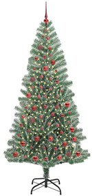 vidaXL Τεχνητό Δέντρο Χριστουγέννων με Χιόνι και Φώτα LED 210 cm