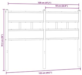 vidaXL Κεφαλάρι Sonoma Δρυς 120 εκ. Σιδερένιο/Επεξεργασμένο Ξύλο